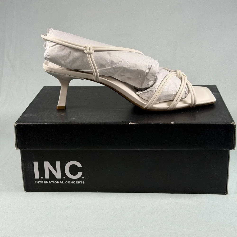 I.N.C. International Concepts  Size-9.5 M Women's Nahari Dress Sandals White